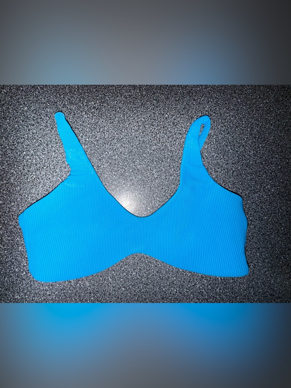Tiger Friday Dance Bright Blue Ribbed Dance Bra Top Size Child XL